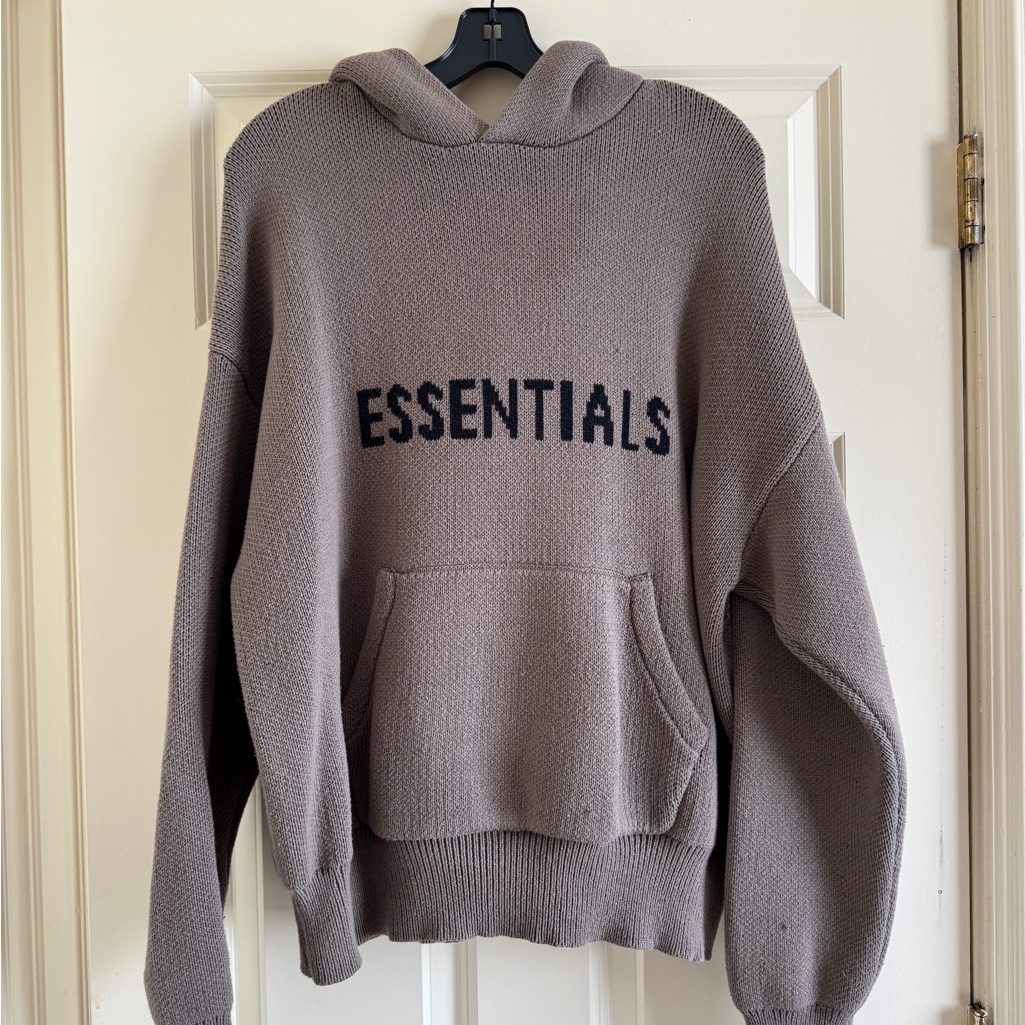 Fear Of God Essentials Knit Hoodie In Taupe